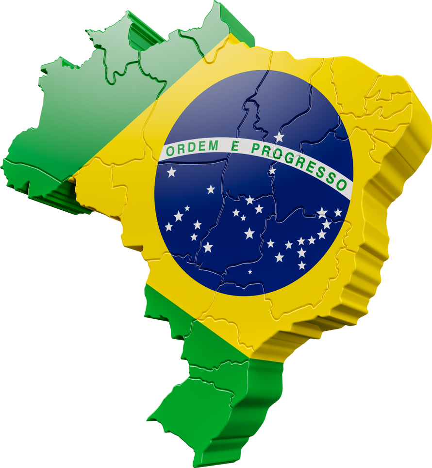 map brazil in 3d render